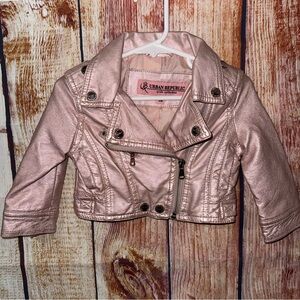 Urban Republic Faux Leather Metallic Pink Jacket size 12 months